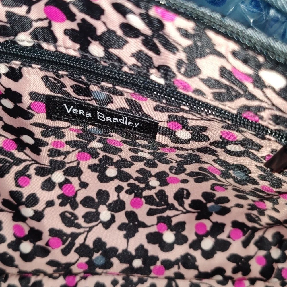 Vera Bradley Quilted Denim Hipster Crossbody with Bag Charm, EUC